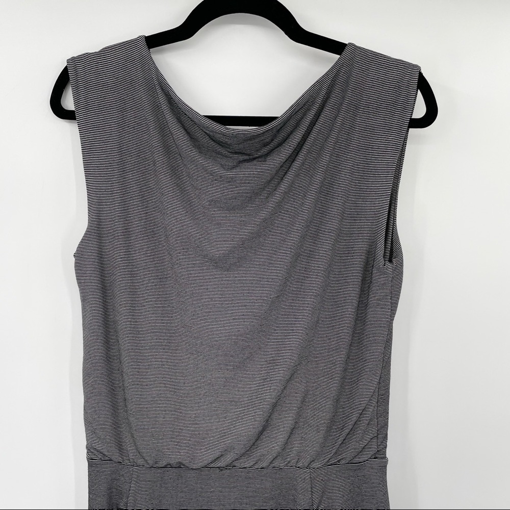 Athleta Dark Gray Striped Knit Athletic Dress - Picture 7 of 14